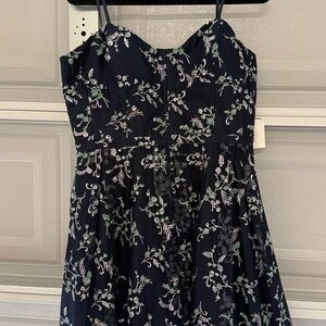 Elegant Navy Floral Dress
